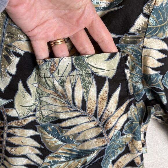 Tori Richard Shirt Mens Size XL Button Up Aloha Lawn Leaf All Over Print Floral - Picture 3 of 7